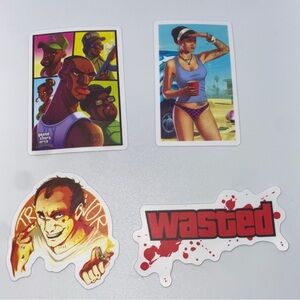 4x lot of GTA 5 animated series exclusive stickers 1.5 inches for decorations